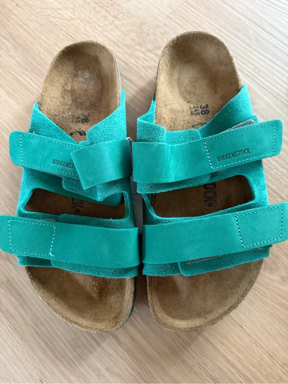 Birkenstock Uji Nubuck-Suede Leather Digital Green Sz 38 Narrow New